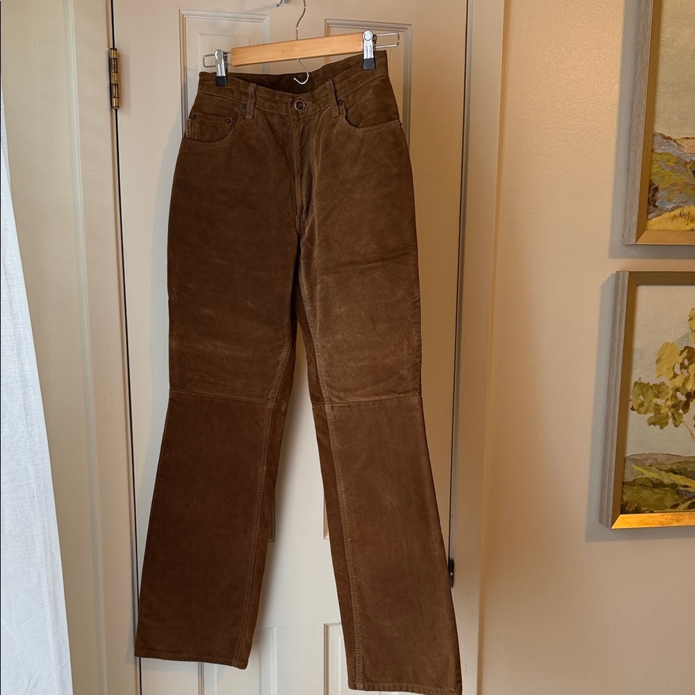 Classic Brown Suede Pants for Women
